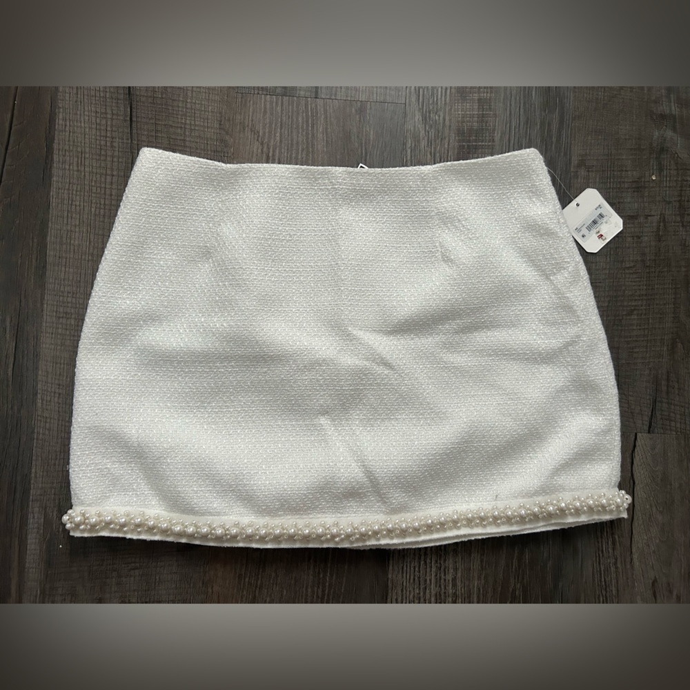 Altar'd State Ivory Textured Pearl Skirt